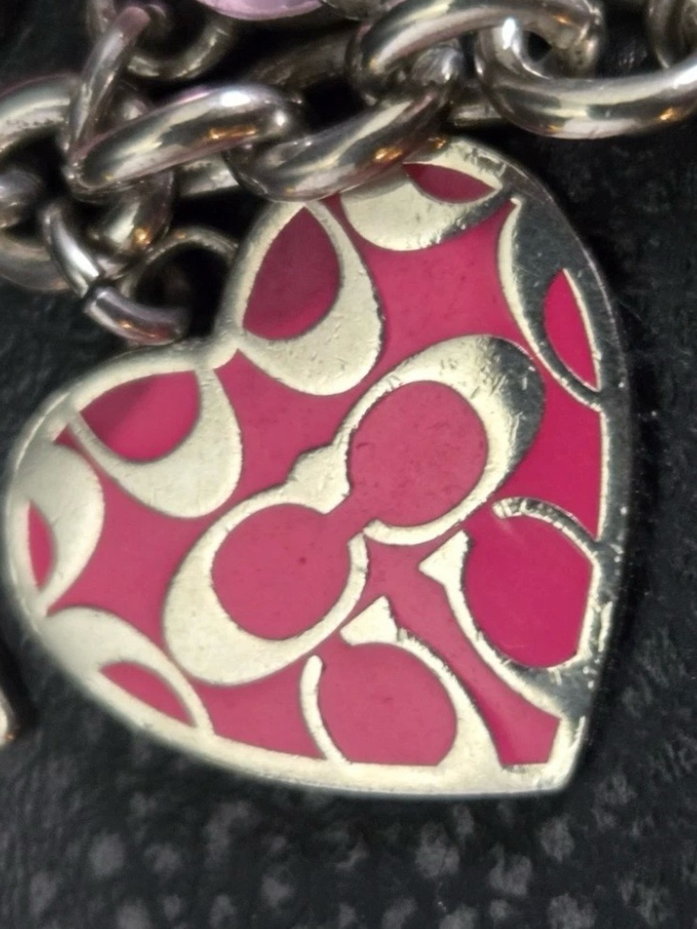 Vintage Coach Pink Heart Charm Keychain / Bag Charm -… - Gem